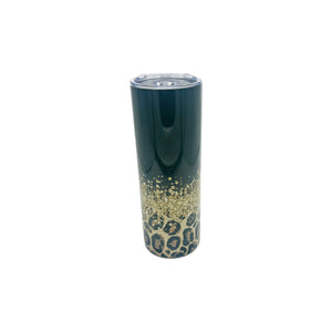 Black and Cheetah Print Tumbler