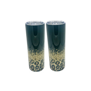 Black and Cheetah Print Tumbler