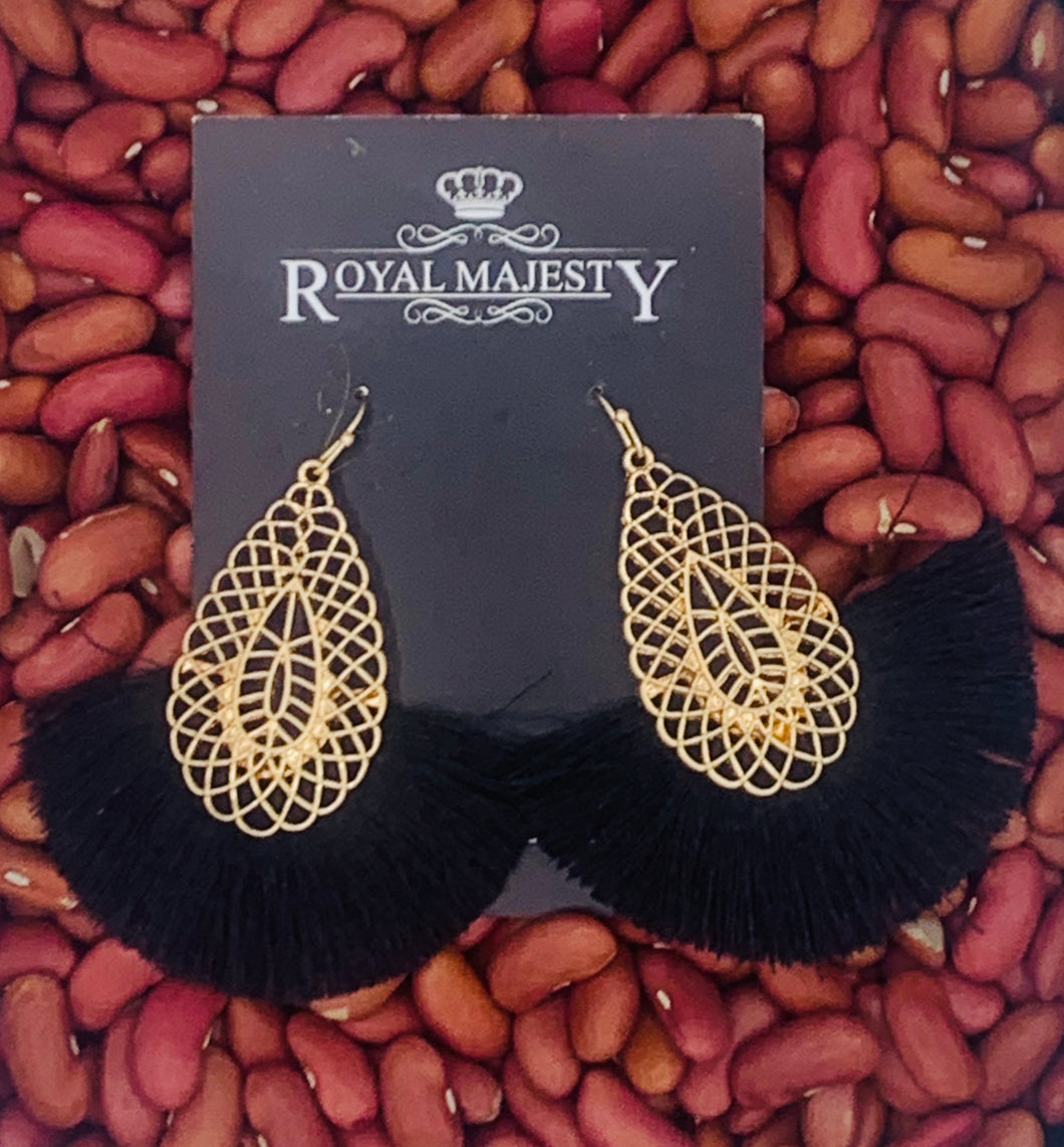 Black Tear Drop Earrings